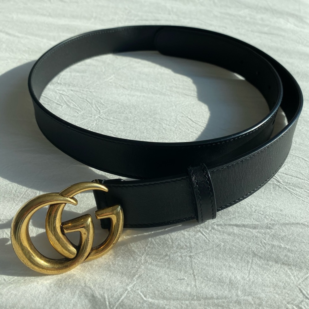Gucci Leather belt with Double G buckle